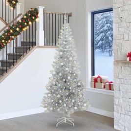 ELFIR Christmas Tree with 300 LEDs with Stand Silver 240 cm PET