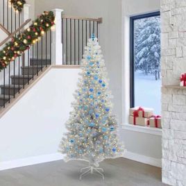 ELFIR Christmas Tree with 300 LEDs with Stand Silver 240 cm PET
