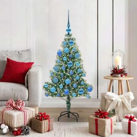 CINDEL Artificial Christmas Tree Snow Flocked with LED Light 120 cm