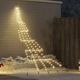 FLIRRA LED Christmas Tree with Ground Spikes Warm White 300 cm Metal