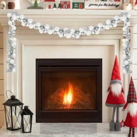 FROSTIQ Christmas Ball Garland White and Silver 186 cm Polystyrene