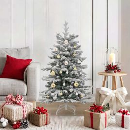 FLINRA Christmas Bauble Set 40 pcs White and Gold Plastic