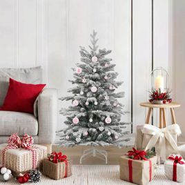 FLINRA Christmas Bauble Set 40 pcs White and Pink Plastic