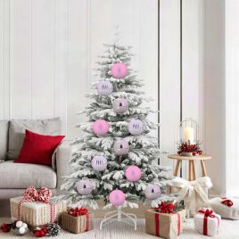 FLINRA Christmas Bauble Set 9 pcs Pink Plastic