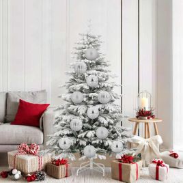 FLINRA Christmas Bauble Set 9 pcs Silver Plastic