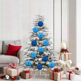 FLINRA Christmas Bauble Set 9 pcs Blue Plastic