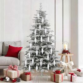 FLYNOR Christmas Spiral Shape Ball 40 pcs White Plastic