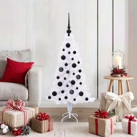 CUDWIN Artificial Christmas Tree with Stand White 120 cm PVC and Steel