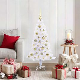 CUDWIN Artificial Christmas Tree with Stand White 120 cm PVC and Steel