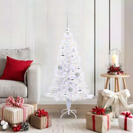 CUDWIN Artificial Christmas Tree with Stand White 120 cm PVC and Steel