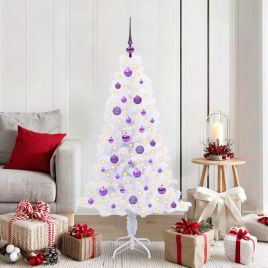 CUDWIN Artificial Christmas Tree with Stand White 150 cm PVC and Steel