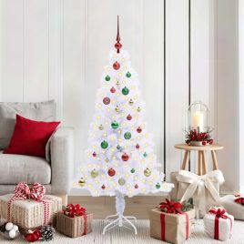 CUDWIN Artificial Christmas Tree with Stand White 150 cm PVC and Steel