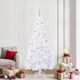 FIRROX Artificial Christmas Tree with Stand White 210 cm PVC and Steel