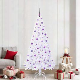 FIRROX Artificial Christmas Tree with Stand White 210 cm PVC and Steel