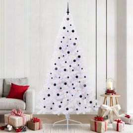 FLURRA Artificial Christmas Tree with Stand White 240 cm PVC and Steel
