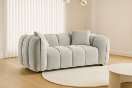 SERINZE Fabric 2 Seater Sofa - Grey