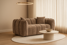 SERINZE Fabric 2 Seater Sofa - Mocha