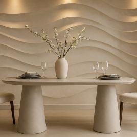 BELLHAVEN Oval Dining Table - Cream