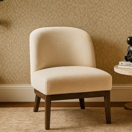 BROOKHAM Fabric Dining Chair - Cream