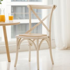 EVERLEIGH Rattan Dining Chair White - Set of 2