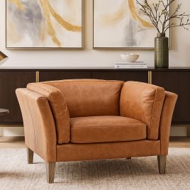 WHITSTABLE Leather Armchair - Brown