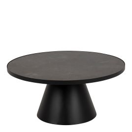 SOIL Low Round Ceramic Coffee Table in Black 85.7x40cm