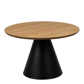 SOIL Round Coffee Table in Oak/Black 65x43cm