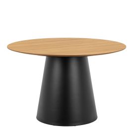 SOIL Round Dining Table in Oak/Black 120x75cm