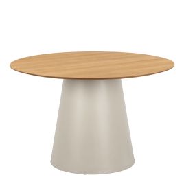 SOIL Round Dining Table in Oak/Grey 120x75cm