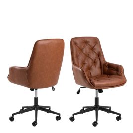 ERYVO Gas Lift Desk Chair in Brandy PU