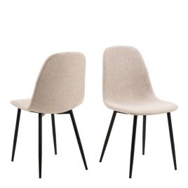 SELORA Dining Chair in Beige Set of 4