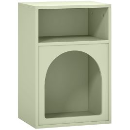 HERON Bedside Table with 2 Open Compartments Light Green