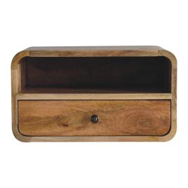 CROMER Large Oak-ish Curve Upper Slot Floating Bedside