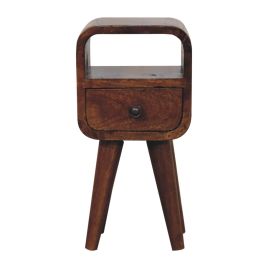 CROMER Extra Mini Chestnut Curve Open Slot Bedside