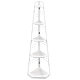 HERON Five Tier Corner Shelf White