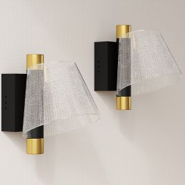 HERON LED Wall Lamp 2 Pack Modern Indoor Starry Wall Light Black