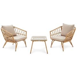 NORFIELD Garden Bistro Set - Beige with Cream