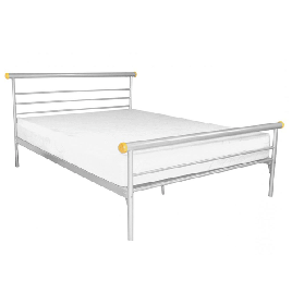 Royal Helston Double Size Metal Bed in Silver