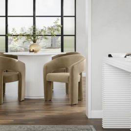 ALUNA Velvet Dining Chair - Mole