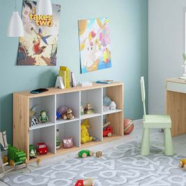 Casablancara Artic White and Oak Short Bookshelf Unit - White