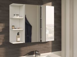 Marvinova 600mm White And Mirrored 2 Door Wall Mounted Bathroom Cabinet - White