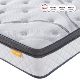 FENIXOR Small Double Pocket Sprung Mattress 1000 Springs - White
