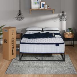 FENIXOR Super Kingsize Pocket Sprung Mattress 1500 Springs - White and Blue