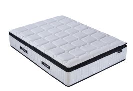FENIXOR Single Pocket Sprung Mattress 2000 Springs - White with Black