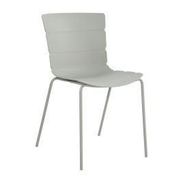 ARLO Set of 2 Plastic Kitchen Chairs - Light Grey