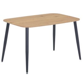 NEXO Rectangular Dining Table with Light Oak Top - Oak and Black