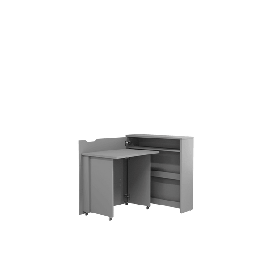 Office Desk - WILLA Convertible Hidden Desk Left Side Grey 90cm