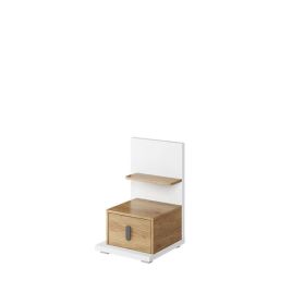 Bedside Table - DENISE Left Side Nightstand Natural Hickory 43cm