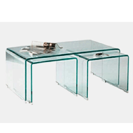 Rochford Clear Glass Occasional Coffee and Lamp Tables Set