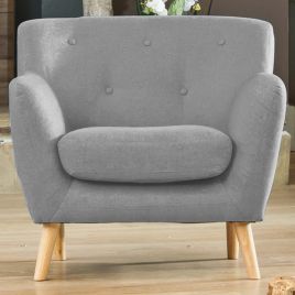 Armchair - ELVERRA Fabric Chair Light Legs - Light Grey